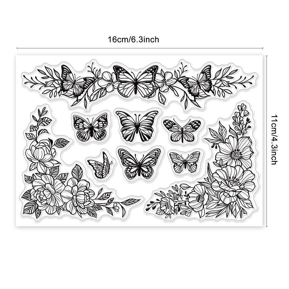 Silikonstempel Schmetterlinge 16x11cm Silikonstempel Schmetterlinge 16x11cm