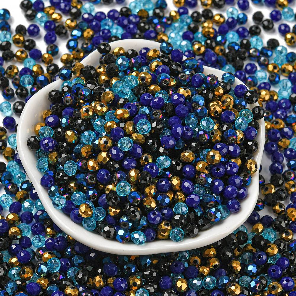 Glasschliffperle Abacus Mix Peacock 4x3mm 200 Stück Glasschliffperle Abacus Mix Peacock 4x3mm 200 Stück
