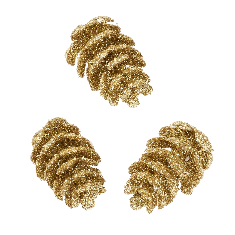Tannenzapfen Glitter 2,5cm 8 Stück Pinecone