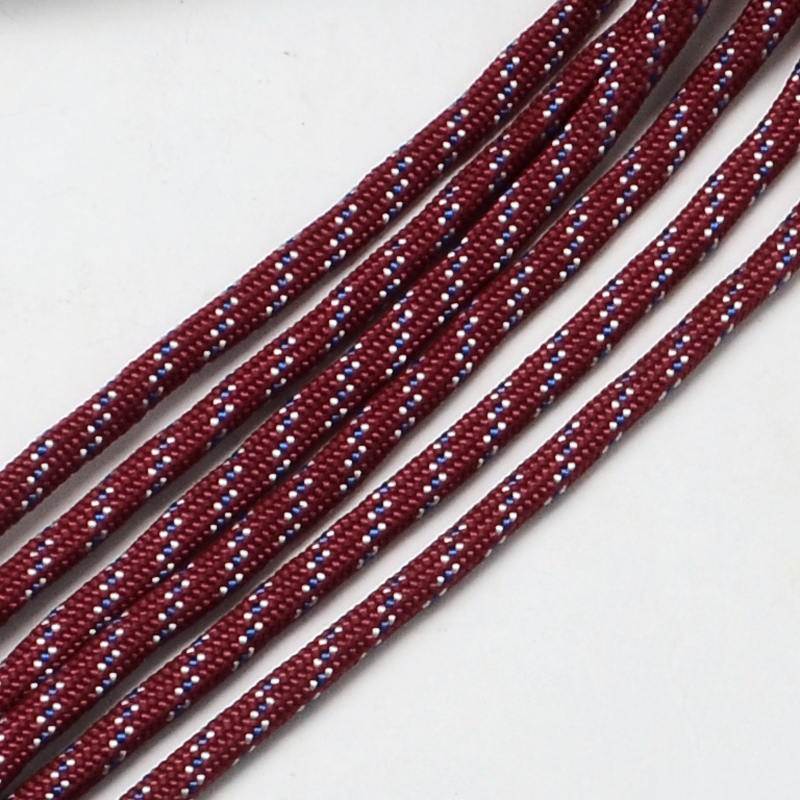 Paracord 4 mm, weinrot mit feinen weiß-blauen Streifen, 6,4m/Stk.