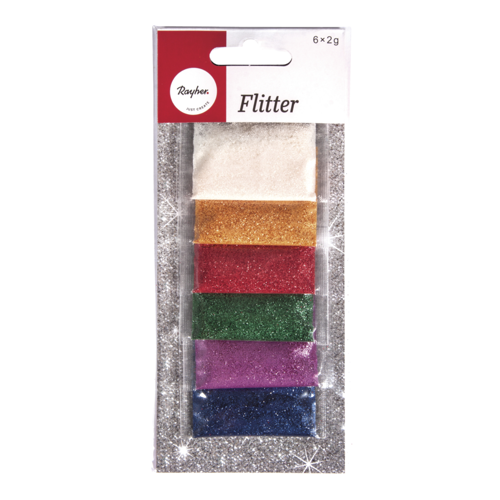 Flitter Glitzer Mischpackung bunt perlmutt 6 Farben á 2g 