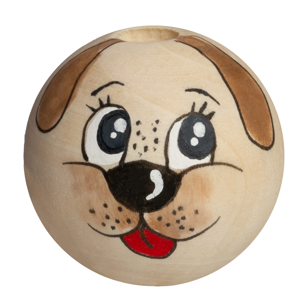 Handbemaltes Holzköpfchen Hund Waldi