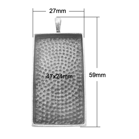 Anhänger Schmuckkessel viereck 59x27x7,5mm, per Stück