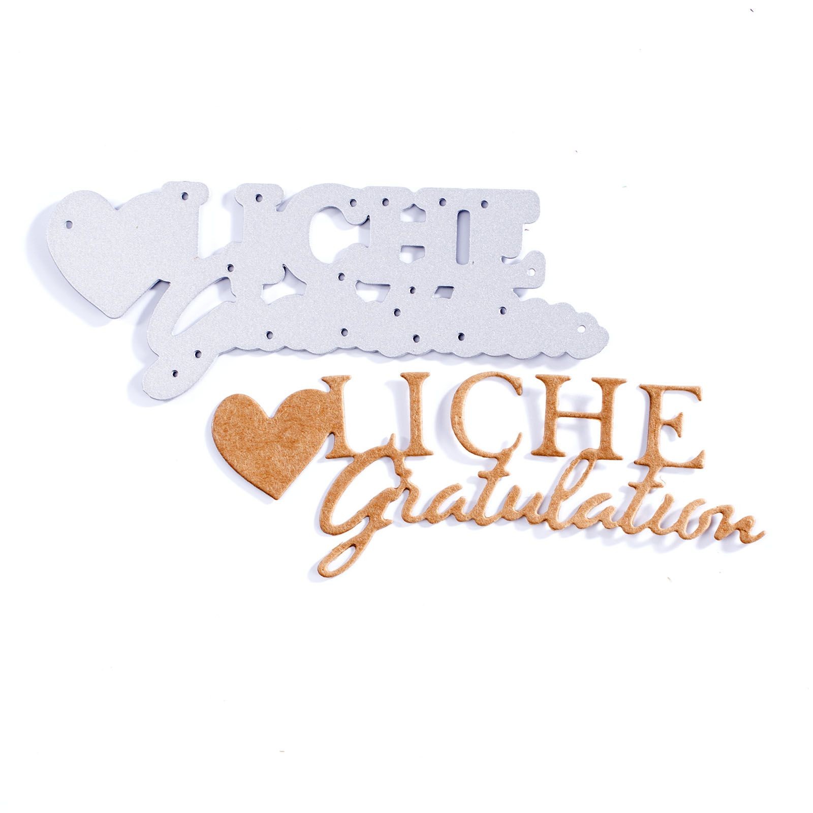 Schneideschablone herzliche Gratulation Cutting Die 8,4x3,3cm Stanzschablone Mundart Stempel