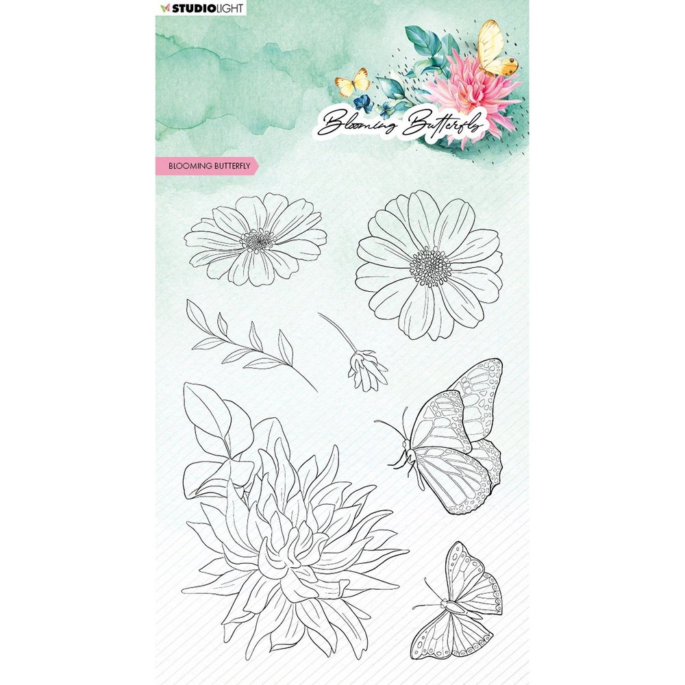 Studio Light  Blooming Butterfly Silikonstempeln 9,3 x 13,6 x 0,3 cm