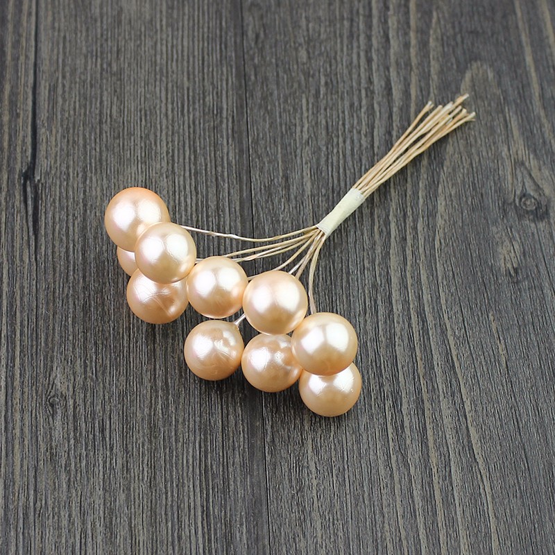 Drahtstecker mit Perle perl 1cm 10 Stück Styroporperle Small Berries Foam Pearl