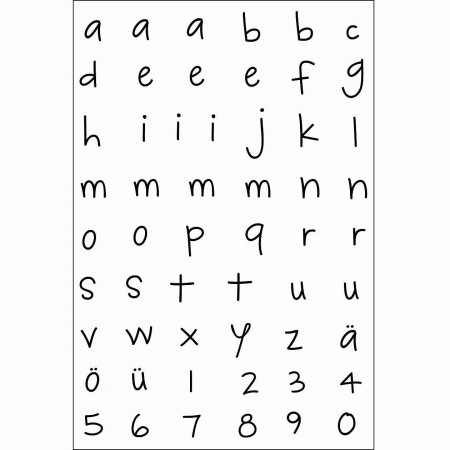 Efco Silikonstempel Stempel Clear transparent, Alphabet Kleinbuchstaben 