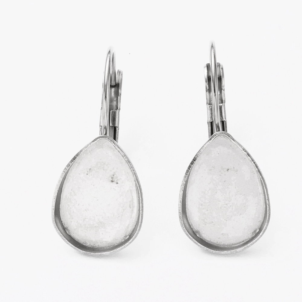 Ohrhänger Tropfen Modellierwanne Edelstahl 14,5x10mm 4 Stück/ 2 Paar Ohrhänger Tropfen Modellierwanne Edelstahl 14,5x10mm 4 Stück/ 2 Paar