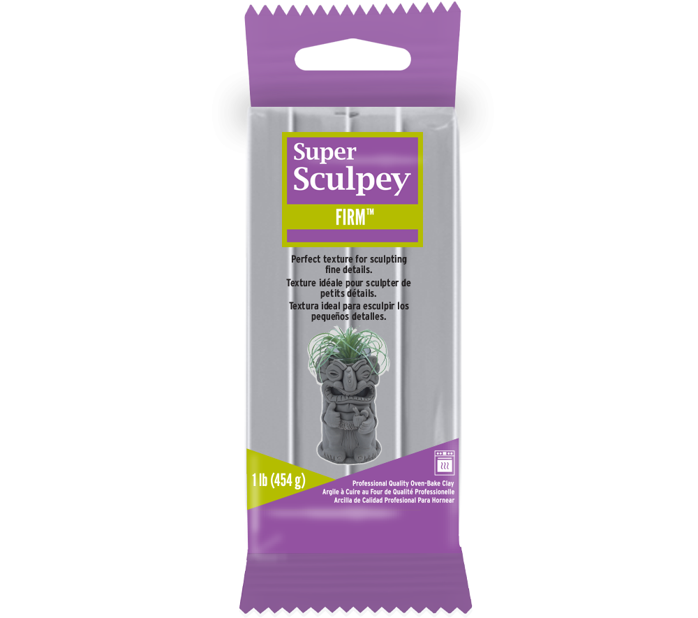 Super Sculpey Firm  - Extra feine Modelliermasse grau,  Gray 1lb