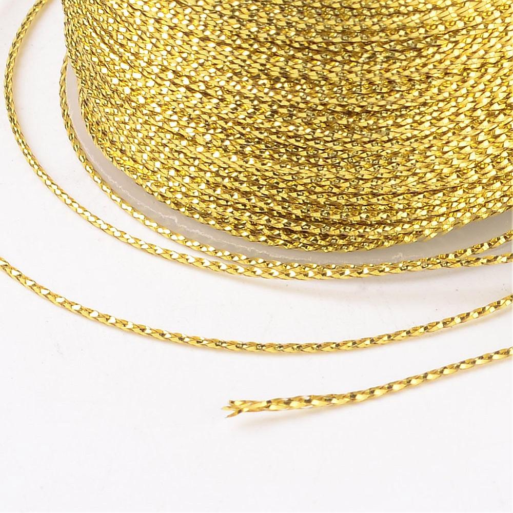 Metallickordel 1mm gold, 100 m Rolle , Polyester