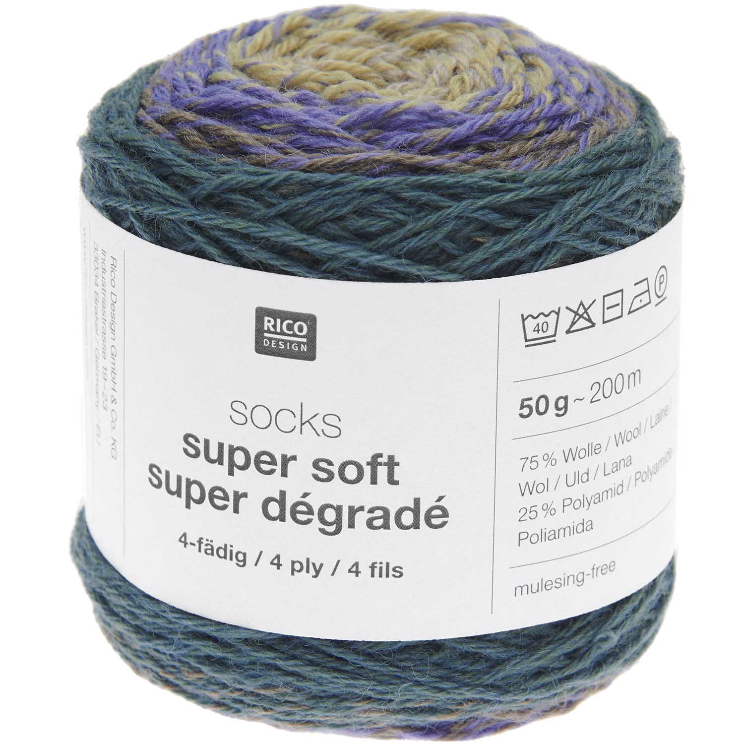 Rico Design Socks Super Soft Super Dégradé 4-fädig 50g 200m Rico Design Socks Super Soft Super Dégradé 4-fädig 50g 200m
