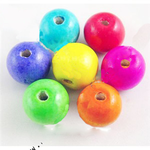 Holzperlenmix bunt, verschiedene Größen
