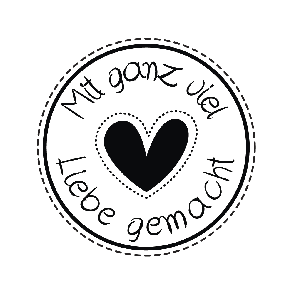 Stempel - Mit ganz viel Liebe gemacht,   3 cm rund