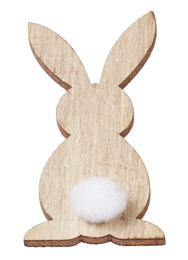 Holz-Hasen mit Klebepunkt 6cm 3Stück/Packung Holz-Hasen mit Klebepunkt 6cm 3Stück/Packung