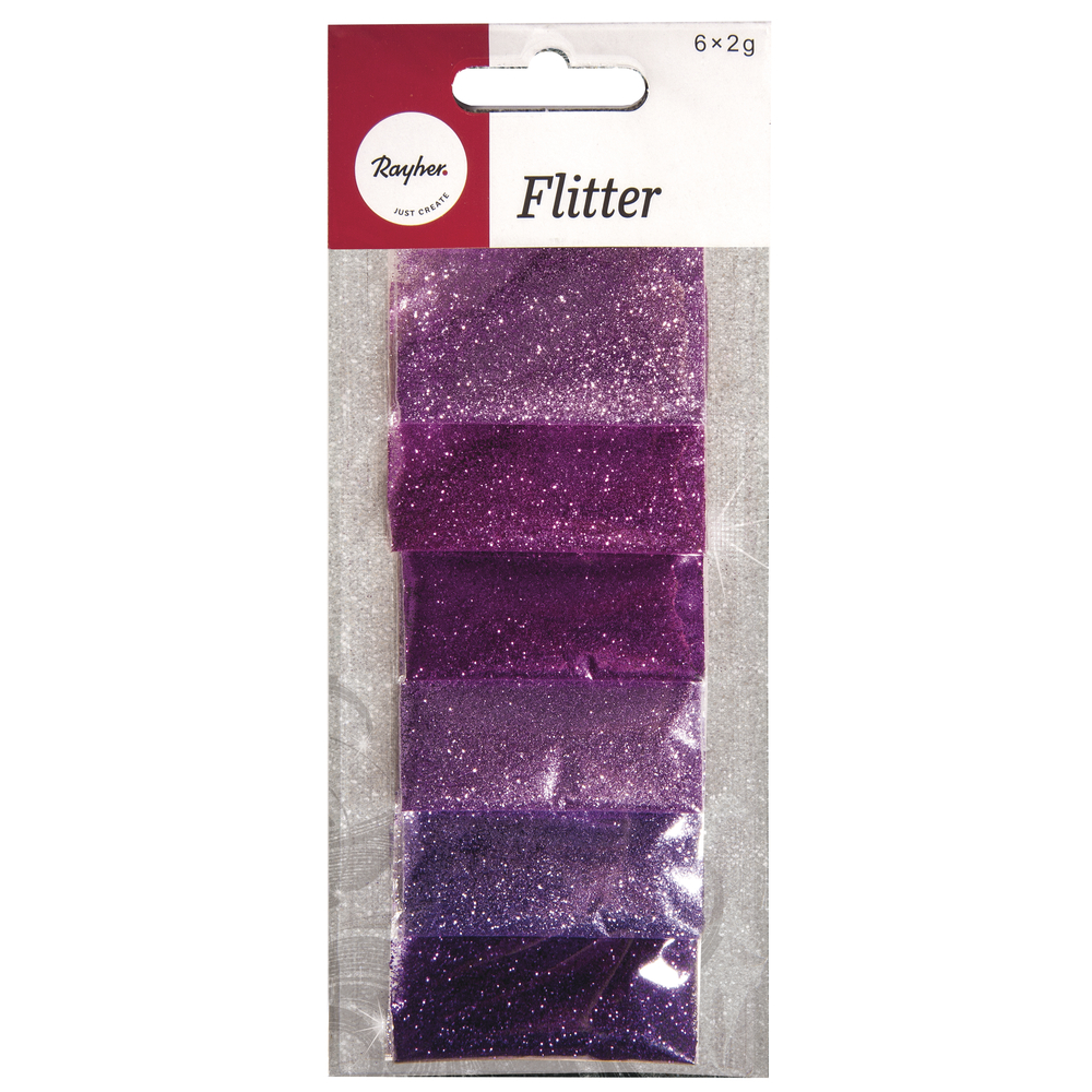 Flitter Glitzer Mischpackung lila/violett 6 Farben á 2g 