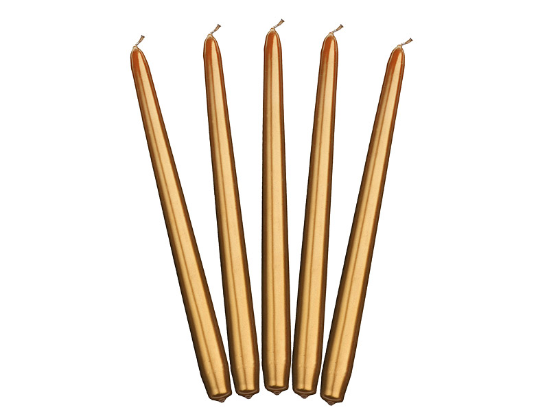 Tafelkerzen metallic 29cm Stabkerzen Spitzkerzen Taper Candles 10Stk. 