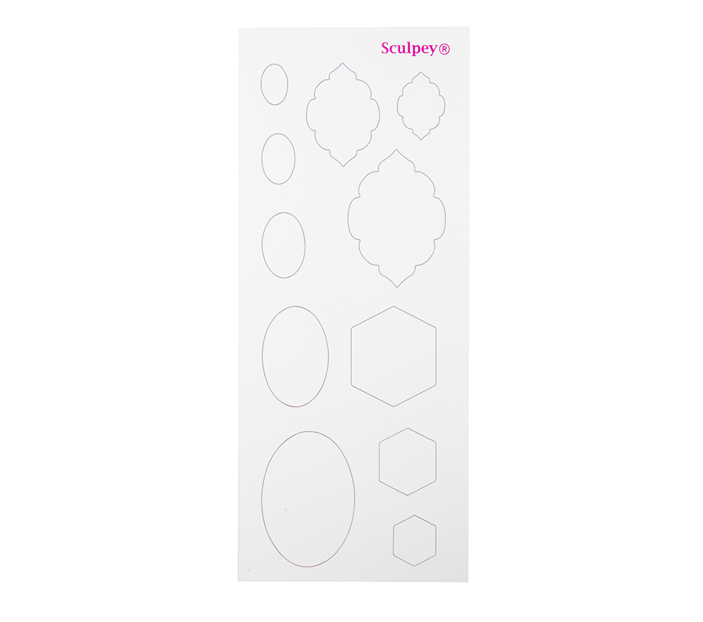 Sculpey Jewelry Designs Template Pack, 64 verschiedene Schmuckformen auf 6 Schablonen