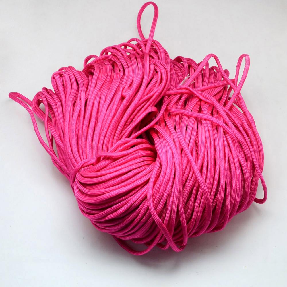 Paracord Kordel UNI PINK einfärbig 4mm 6,4m/ Bund 