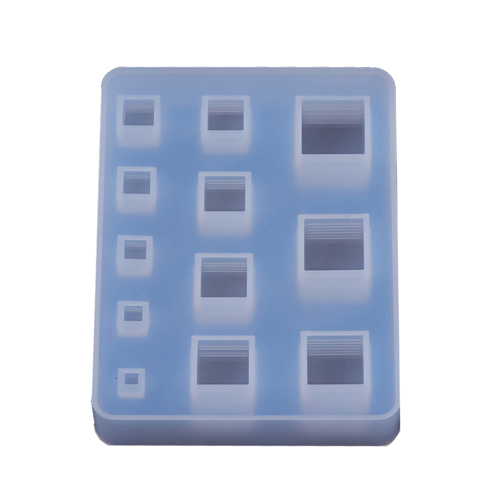 Silikongießform Quadrate verschiedene Größen 8,5x8x1,5cm 