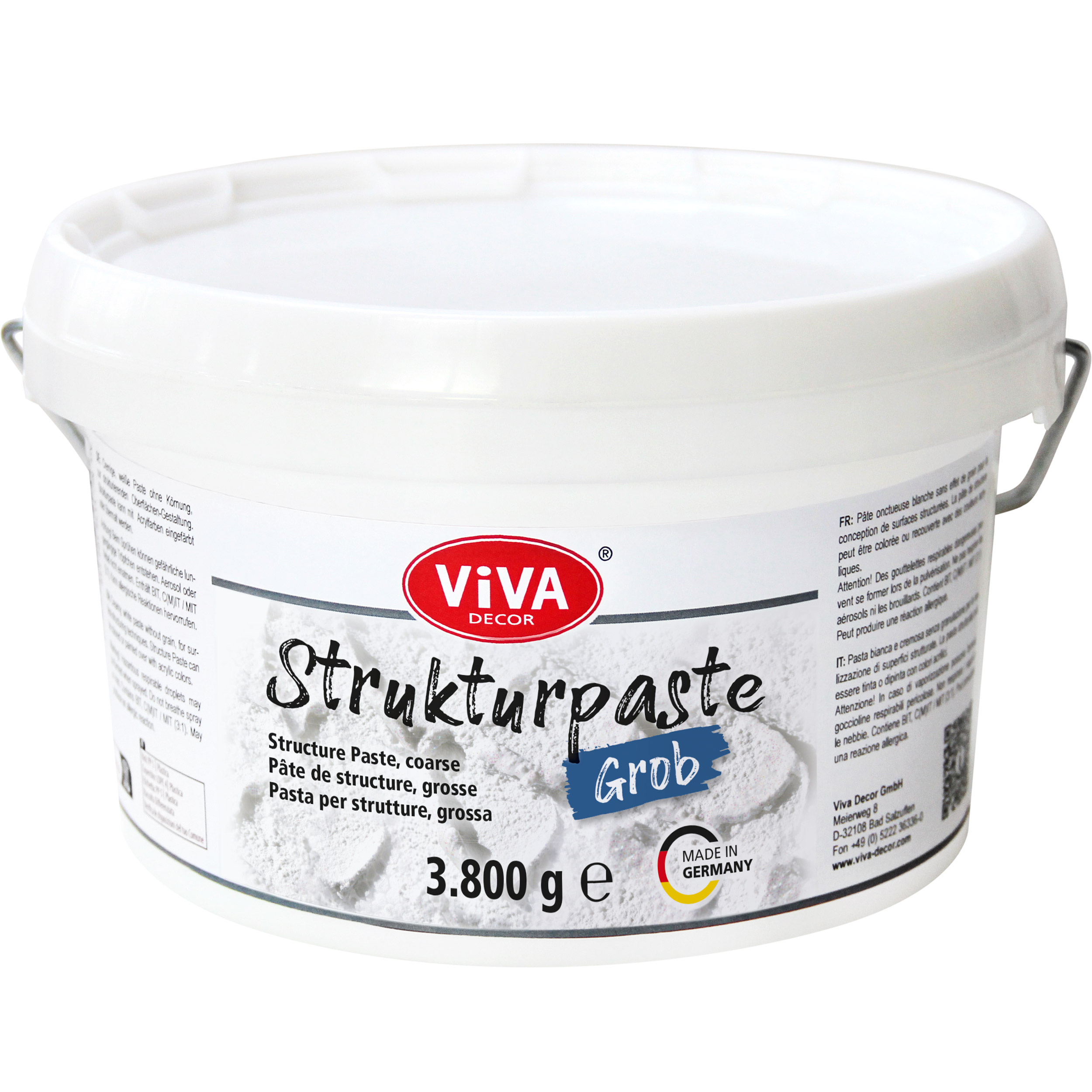 Viva Decor® Strukturpaste Grob Weiß 3800g