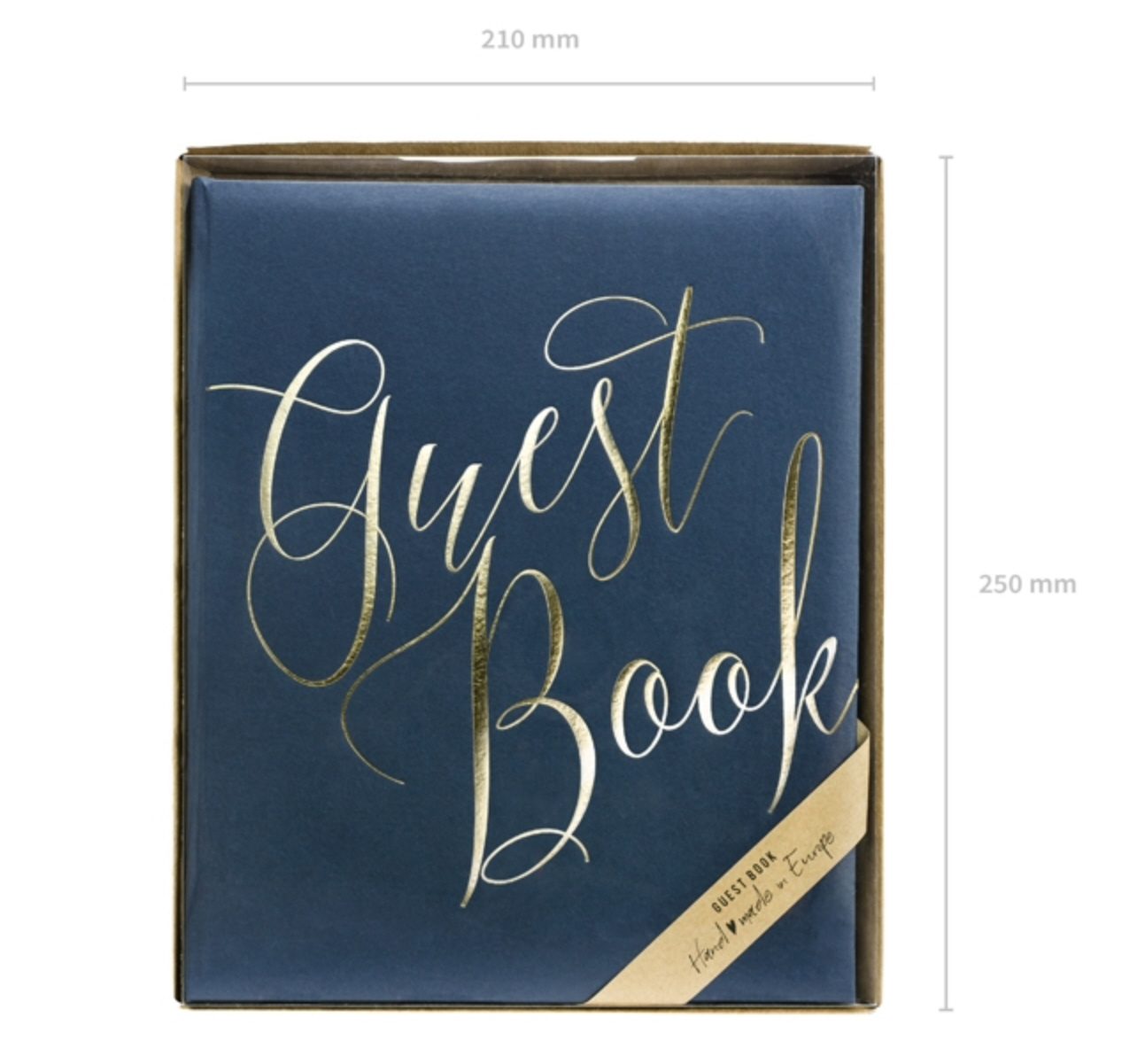 Gästebuch navy blue Guest Book Goldfolienprägung 20x24,5cm 22 Blatt