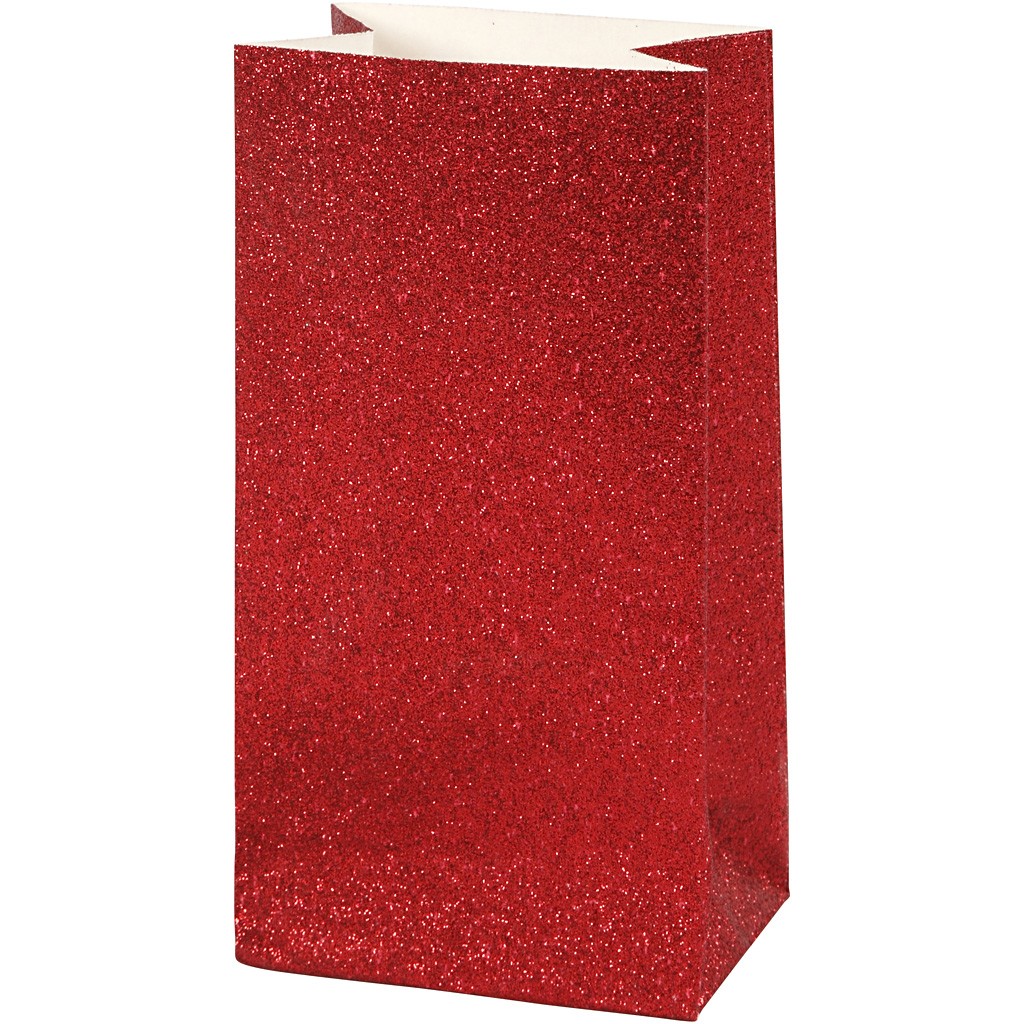 Papiertüten Glitter, H:17cm, Größe 6x9cm, 8 Stück/Set, 150gPapier, Faltsäcke, Geschenktüten, Papiersack