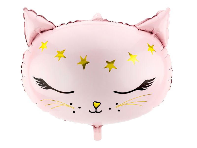 Foil Balloon Kitty rosa/gold 50x40cm Folienluftballon Katze