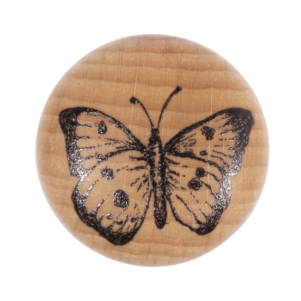 Stempel Schmetterling mit Holzgriff  3cm ø