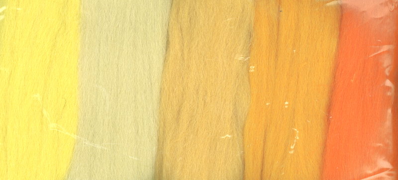 Merinowolle 50 g, Kammzug kardiert und gekämmt, gelb-mix Filzwolle Schafwolle Naturwolle