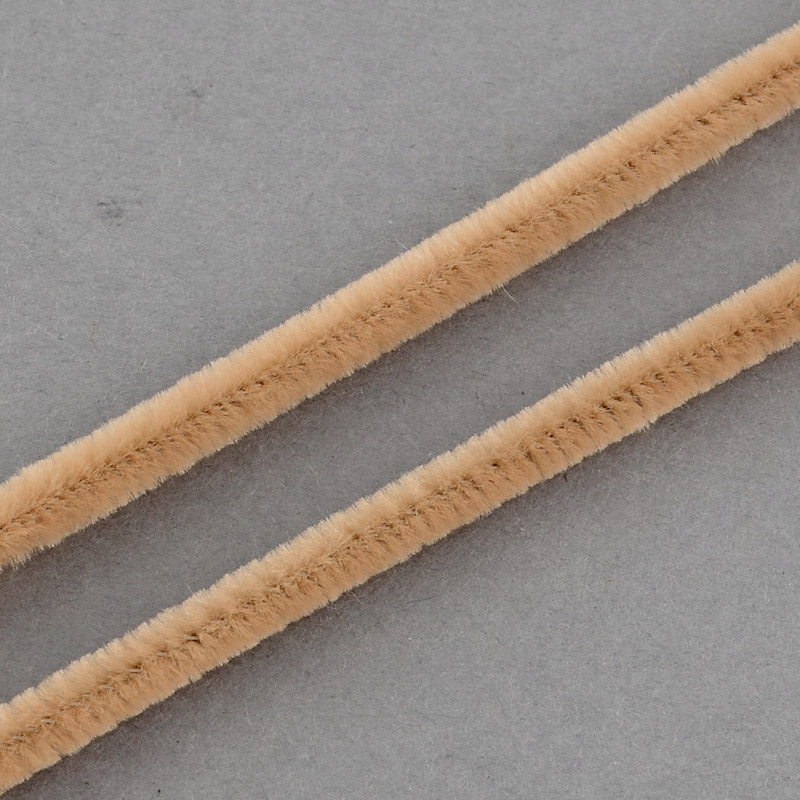 Chenille- Pfeifenputzer Beige 6mm 30cm Großpackung 100 Stück