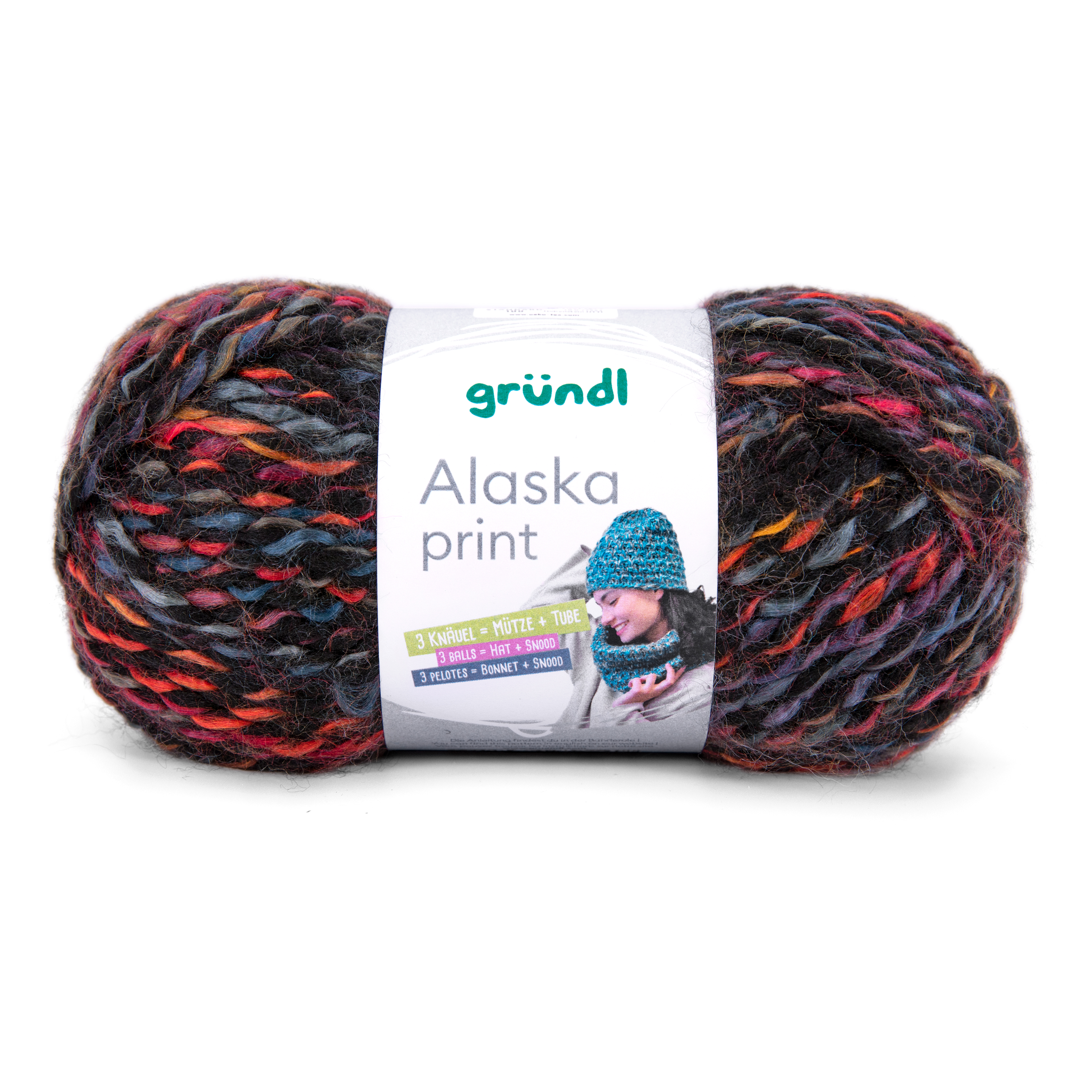 Gründl Alaska Print Wolle DARK NIGHT COLOR 100g 75m