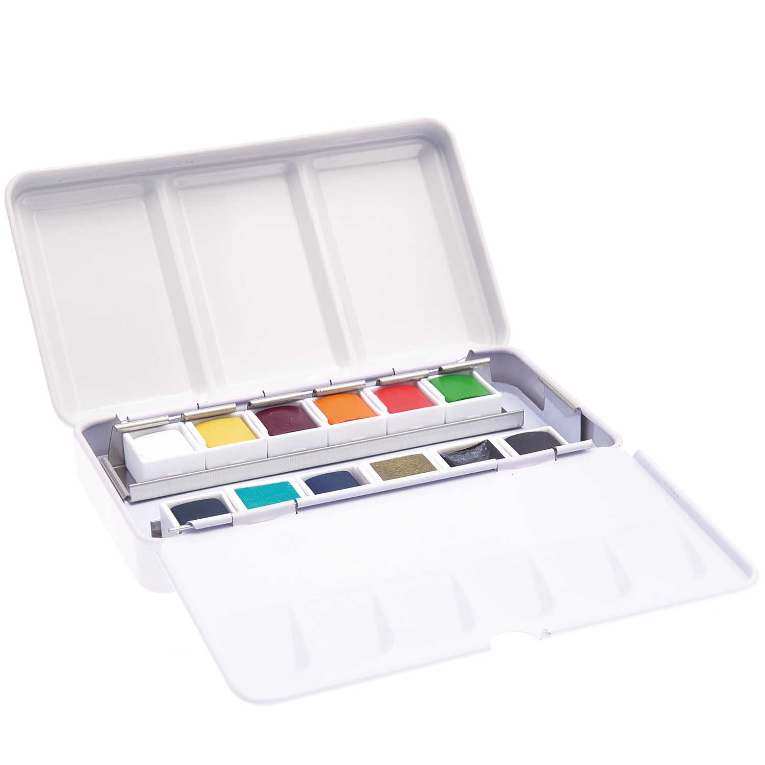 Aquarellfarben Art Essentials Rainbow Colours 12x½ Näpfchen Rico Design Metallkasten