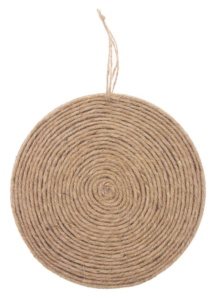 Massiver Kreis aus Holz und Jute 21,8x1cm 