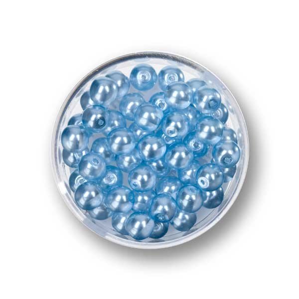 Crystal Renaissance Perle Blau-Töne 6mm Loch 0,80mm 40 Stück 