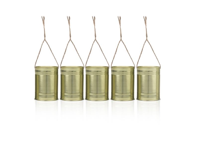 Hochzeitsdosen golden Cans, 5Stk. 10x7cm