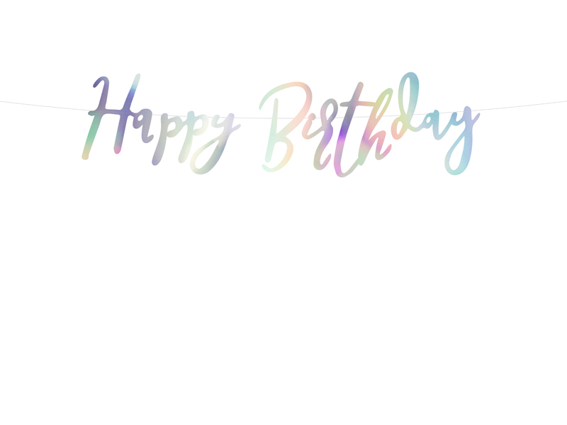 Happy Birthday Banner aus Spiegelpapier HOLO 16,5 x 62 cm Happy Birthday Banner aus Spiegelpapier HOLO 16,5 x 62 cm