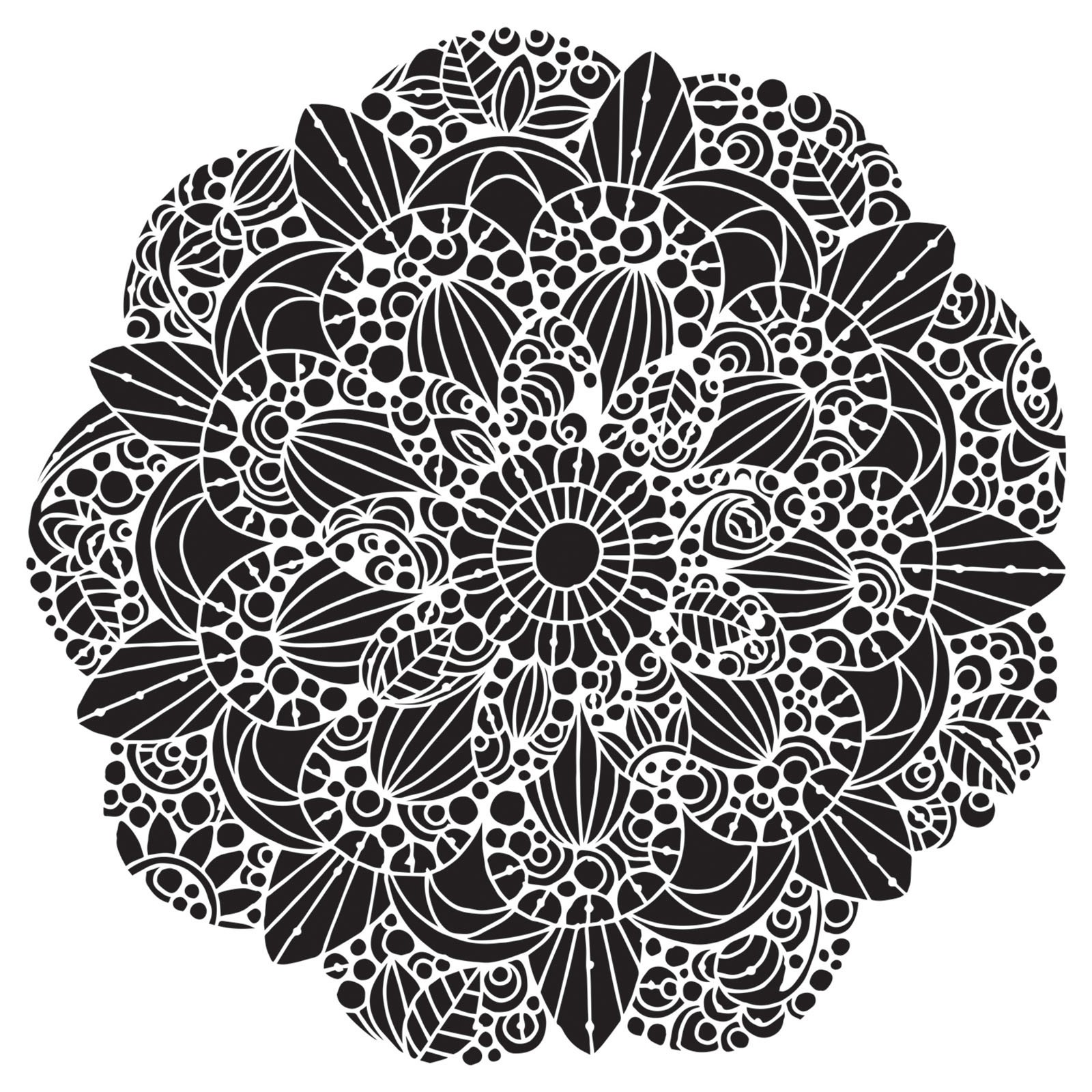 Sweet Posey Mandala Blumenmandala Schablone Template 15x15cm