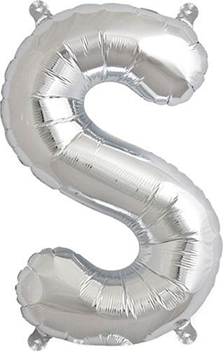 Foil Balloons Folienballone Alphabet ABC Buchstaben Zahlen silber 14"