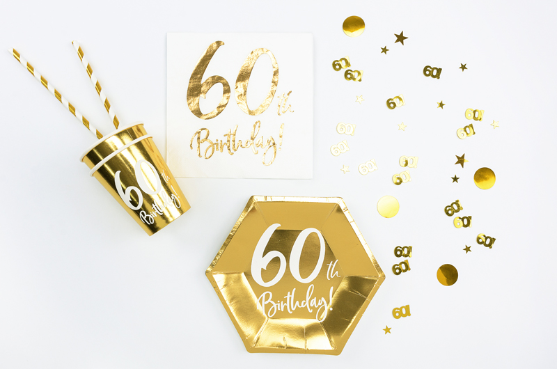 60th Birthday Konfetti gold 2x1cm 15g 