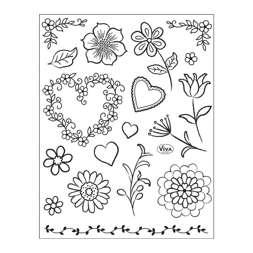 Silikonstempel Clear Stamp Set Geblümtes Little Flowers 14x18cm