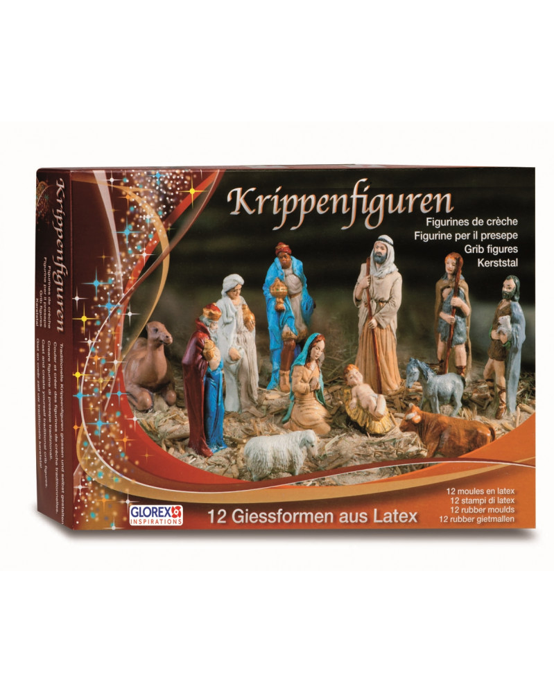 Latex-Gießformen Krippenfiguren 12-teilig 35-110mm Christmas-Set