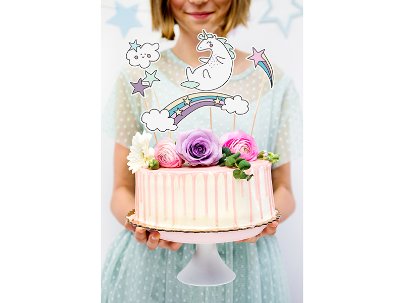 Cake Toppers Unicorn Einhorn Tortendekoration Tortenstecker Tortenfigur Kuchenstecker 5 Stück 