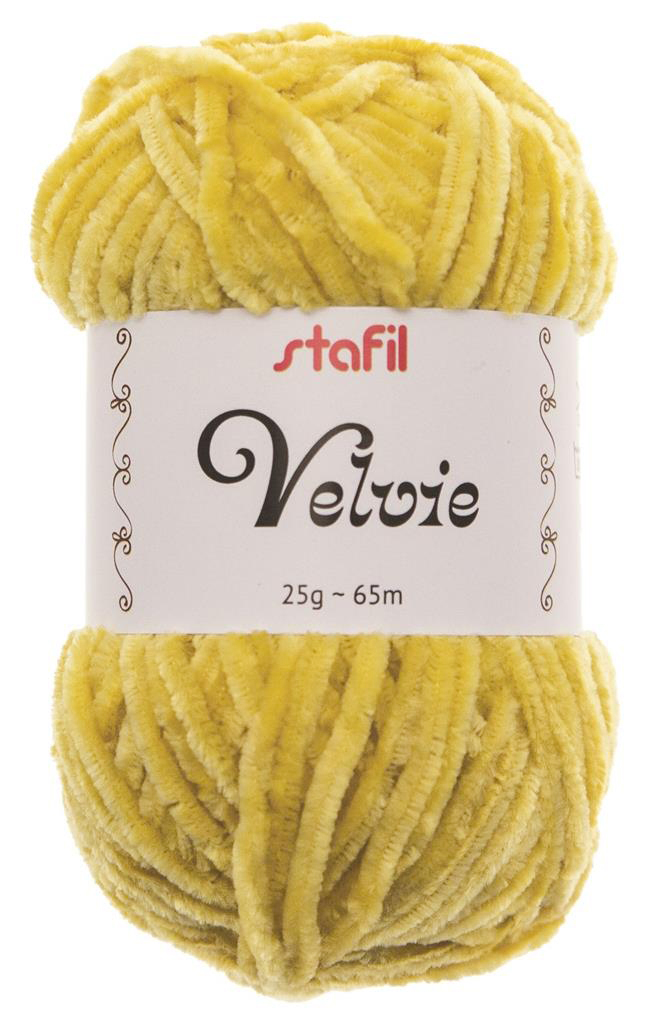 STAFIL Chenille-Garn Velvie GELB 25g 65m