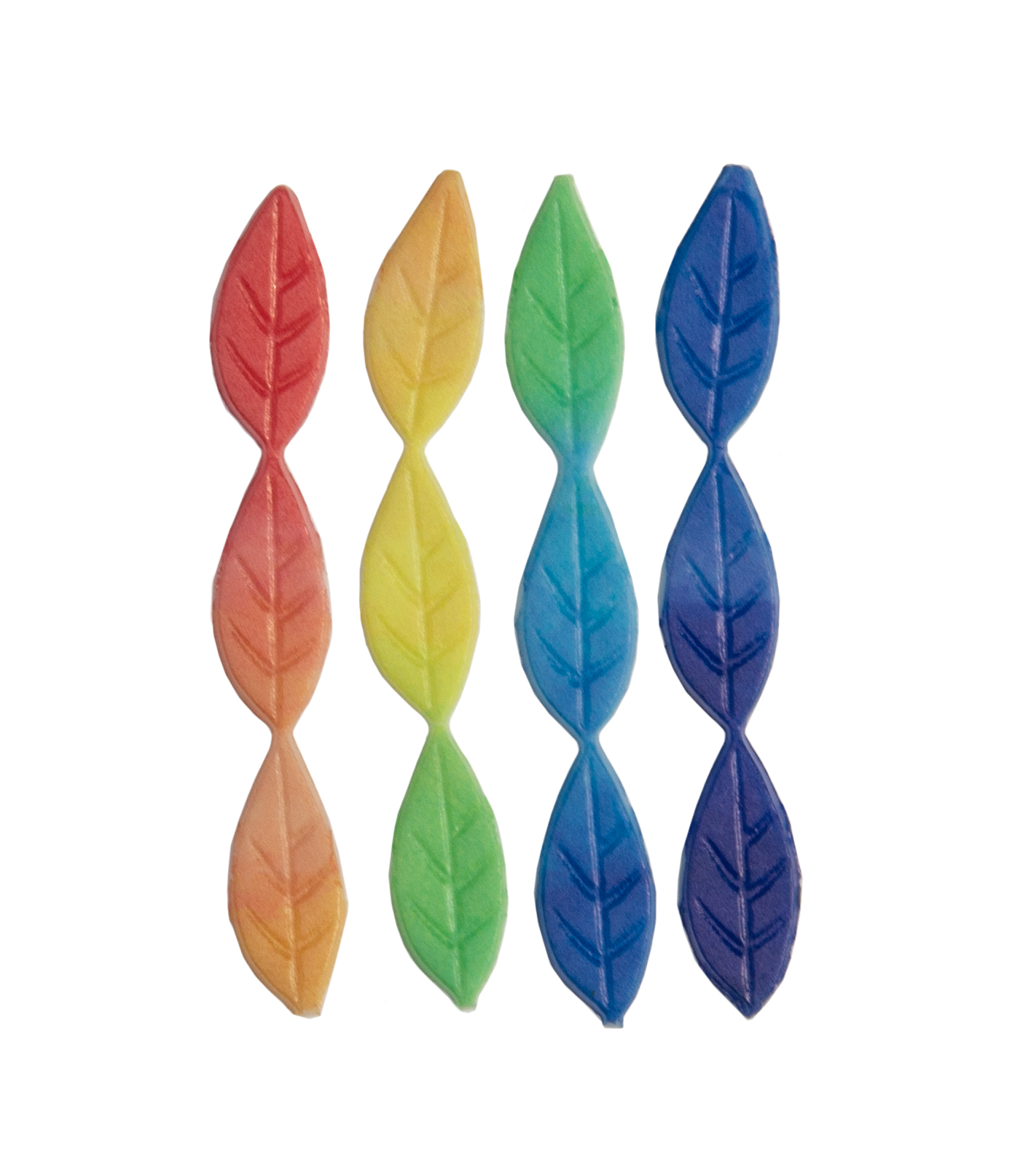 Wachsdekor Blätter regenbogenfarbig 20x8mm