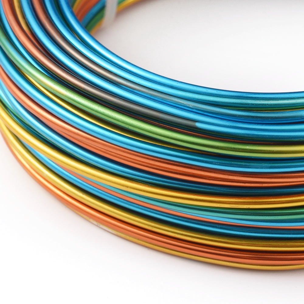 Aludraht 2mm multicolor, 5-färbig, 58m/Rolle