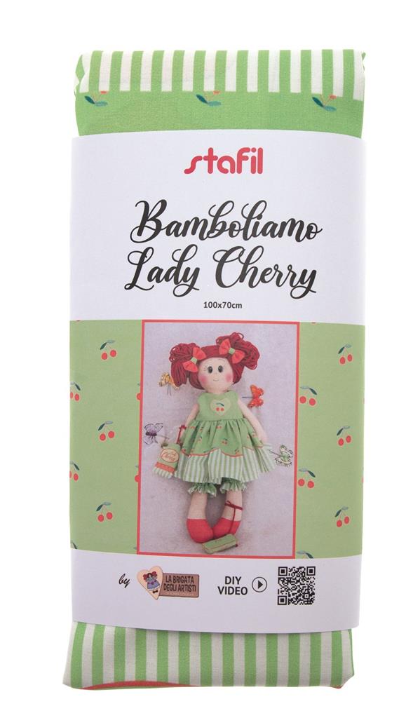 Bamboliamo LADY CHERRY Puppenstoff Näh-Set 100x70cm Bamboliamo LADY CHERRY Puppenstoff Näh-Set 100x70cm