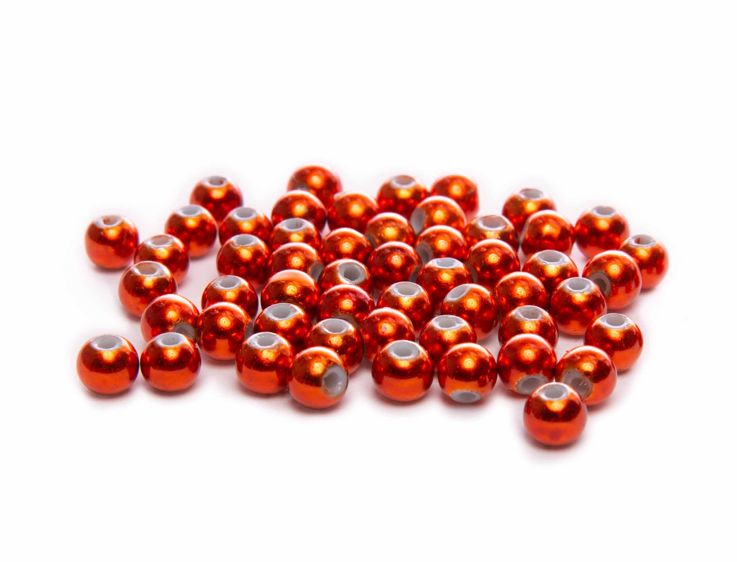 Metallic-Perlen orange 6mm 55 Stück